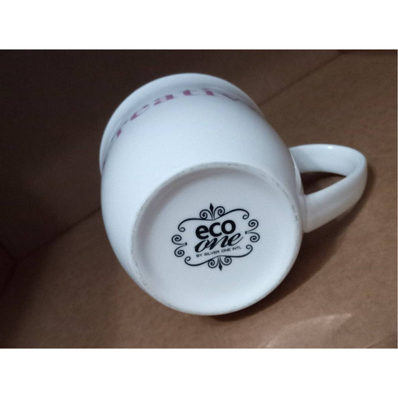 ECO ONE cup, with Creativity printed on one side. White and pink. - Picture 4 of 6